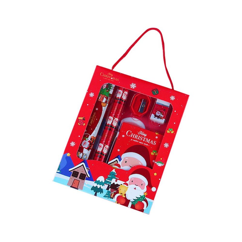 Christmas tote bag 6-piece set, elementary school student stationery set, kindergarten gift, Christmas gift for the whole class, reward - Image 1